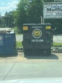 Central NC Business 8 Yard Front Load Dumpster set up for daily collection